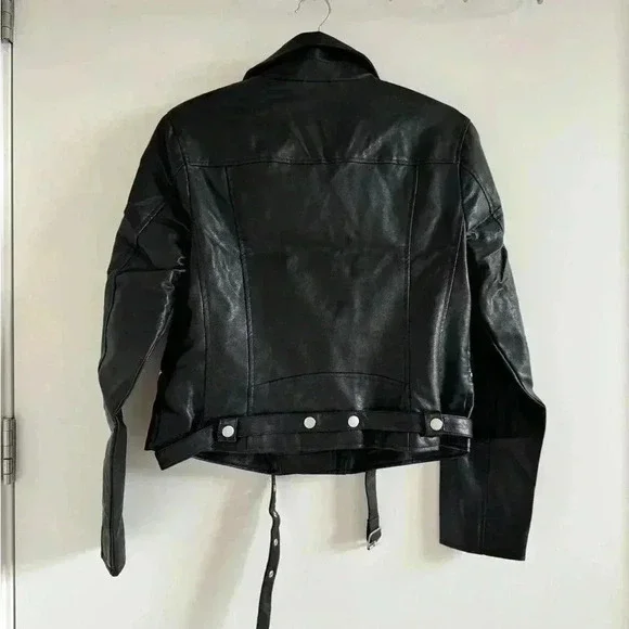 New Fashion Faux-Leather Jacket NWT L - Picture 5 of 7